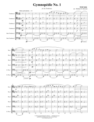 Gymnopedie No. 1 - Satie/McGuire - 6pt Trombone Ensemble - Score/Parts