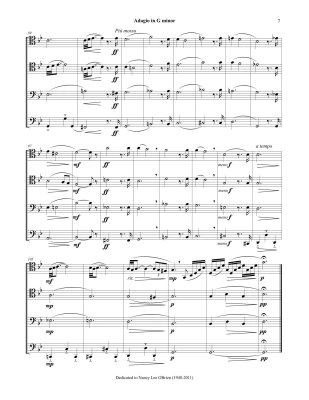 Adagio in G minor - Albinoni(Giazotto)/Sauer - Four Trombones - Score/Parts