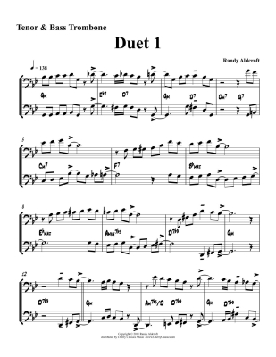 Famous Jazz Duets - Aldcroft - Tenor/Bass Trombone Duets - Book