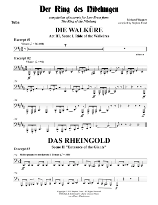 The Ring of the Nibelung, Compilation of Excerpts for Low Brass - Wagner/Fissel - Score/Parts