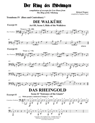 The Ring of the Nibelung, Compilation of Excerpts for Low Brass - Wagner/Fissel - Score/Parts