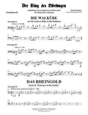 The Ring of the Nibelung, Compilation of Excerpts for Low Brass - Wagner/Fissel - Score/Parts