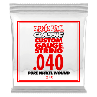 Ernie Ball - Single Classic Pure Nickel Wound Electric Guitar String - .040