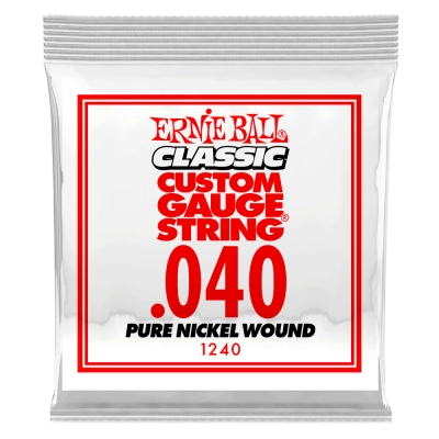 Ernie Ball - Single Classic Pure Nickel Wound Electric Guitar String - .040