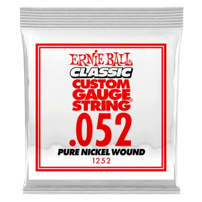 Ernie Ball - Single Classic Pure Nickel Wound Electric Guitar String - .052