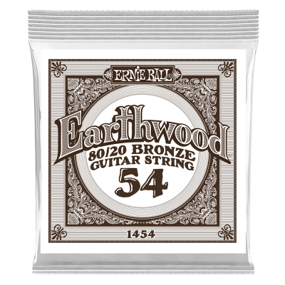 Ernie Ball - Single Earthwood 80/20 Bronze Acoustic Guitar String - .054