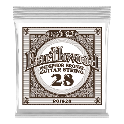 Ernie Ball - Single Earthwood Phosphor Bronze Acoustic Guitar String - .028