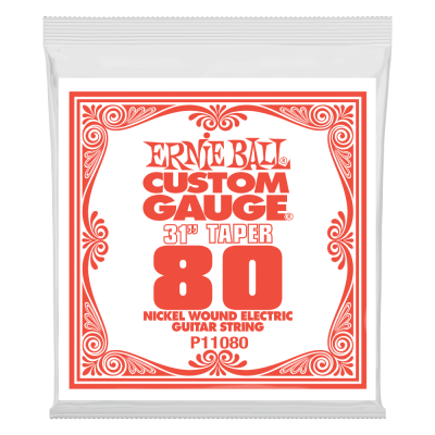 Ernie Ball - Single Extra Long Nickel Wound Electric Guitar String - .080