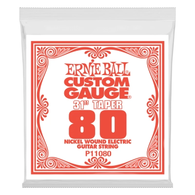 Ernie Ball - Single Extra Long Nickel Wound Electric Guitar String - .080