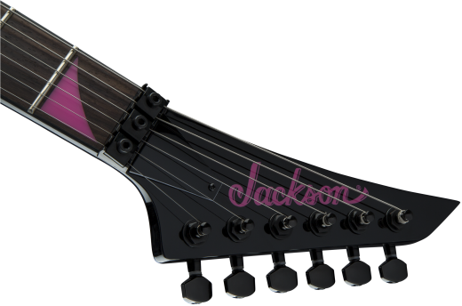X Series Rhoads RRX24, Laurel Fingerboard - Black with Neon Pink Bevels