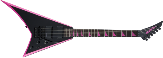 Jackson Guitars - X Series Rhoads RRX24, Laurel Fingerboard - Black with Neon Pink Bevels
