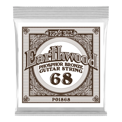 Ernie Ball - Single Earthwood Phosphor Bronze Acoustic Guitar String - .068