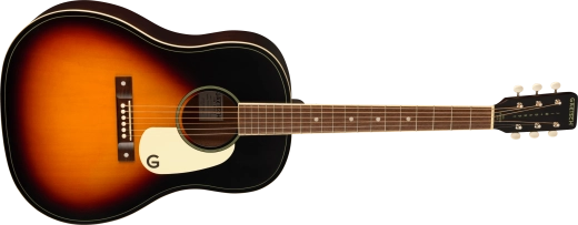 Jim Dandy Dreadnought Acoustic Guitar, Walnut Fingerboard with White Pickguard - Rex Burst