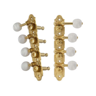 Grover - Professional Mandolin F Style Machine Heads - Pearloid with Gold Finish