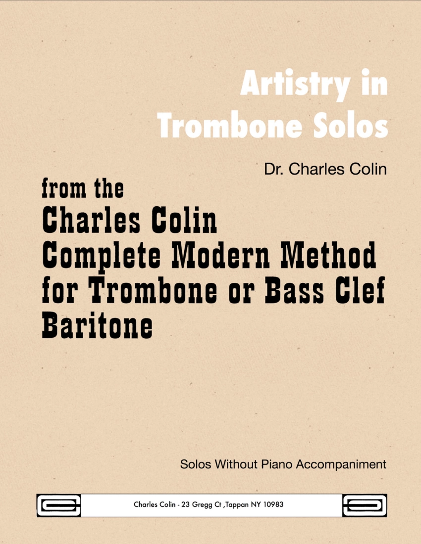 Artistry in Trombone Solos - Colin - Trombone - Book