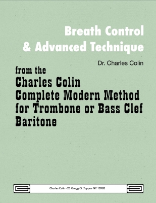 Charles Colin Publications - Breath Control & Advanced Technique Colin Trombone Livre