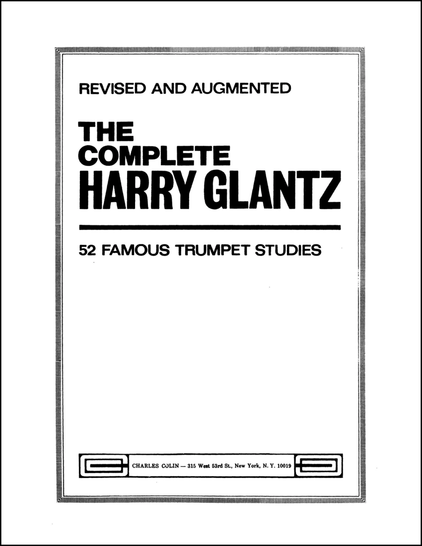 The Complete Harry Glantz: 52 Famous Trumpet Studies - Glantz - Trumpet - Book