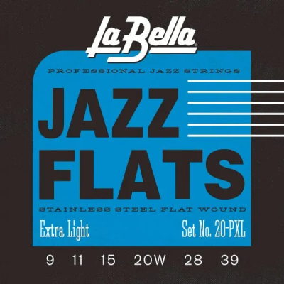 La Bella - 20PXL Jazz Flats Steel String Set - 09-39