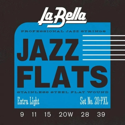 La Bella - 20PXL Jazz Flats Steel String Set - 09-39