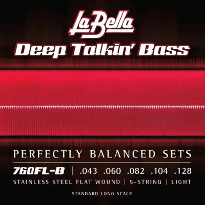 La Bella - Jeu de 5cordes  filet plat DeepTalkin pour basse