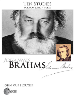 Encore Music Publishers - Ten Studies for Low & High Tubas - Brahms/Van Houten - Tuba - Book