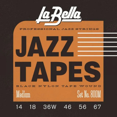 La Bella - Black Nylon Jazz Tapes Guitar Strings - Regular Scale