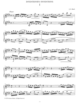 15 inventions  deux voix (15 Zweistimmige Inventionen) Bach, Kynaston Duo de saxophones Partition matresse