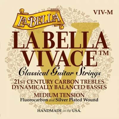 La Bella - Vivace Fluorocarbon Classical Guitar String Set - Medium Tension