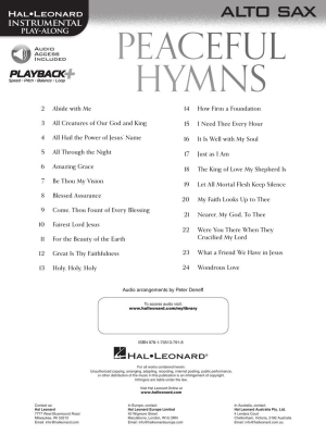 Peaceful Hymns for Alto Sax: Instrumental Play-Along - Book/Audio Online