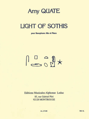 Alphonse Leduc - Light Of Sothis Quate Saxophone alto et piano Partition individuelle