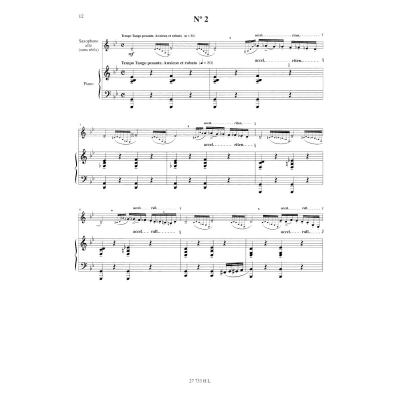 Tango - Etudes (6) ou Etudes tanguistiques - Piazzolla - Alto Saxophone/Piano - Book