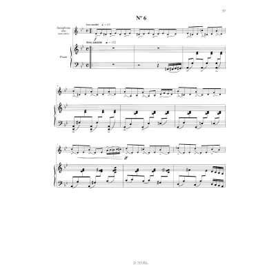 Tango - Etudes (6) ou Etudes tanguistiques - Piazzolla - Alto Saxophone/Piano - Book