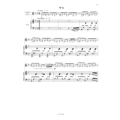 Tango - Etudes (6) ou Etudes tanguistiques - Piazzolla - Alto Saxophone/Piano - Book