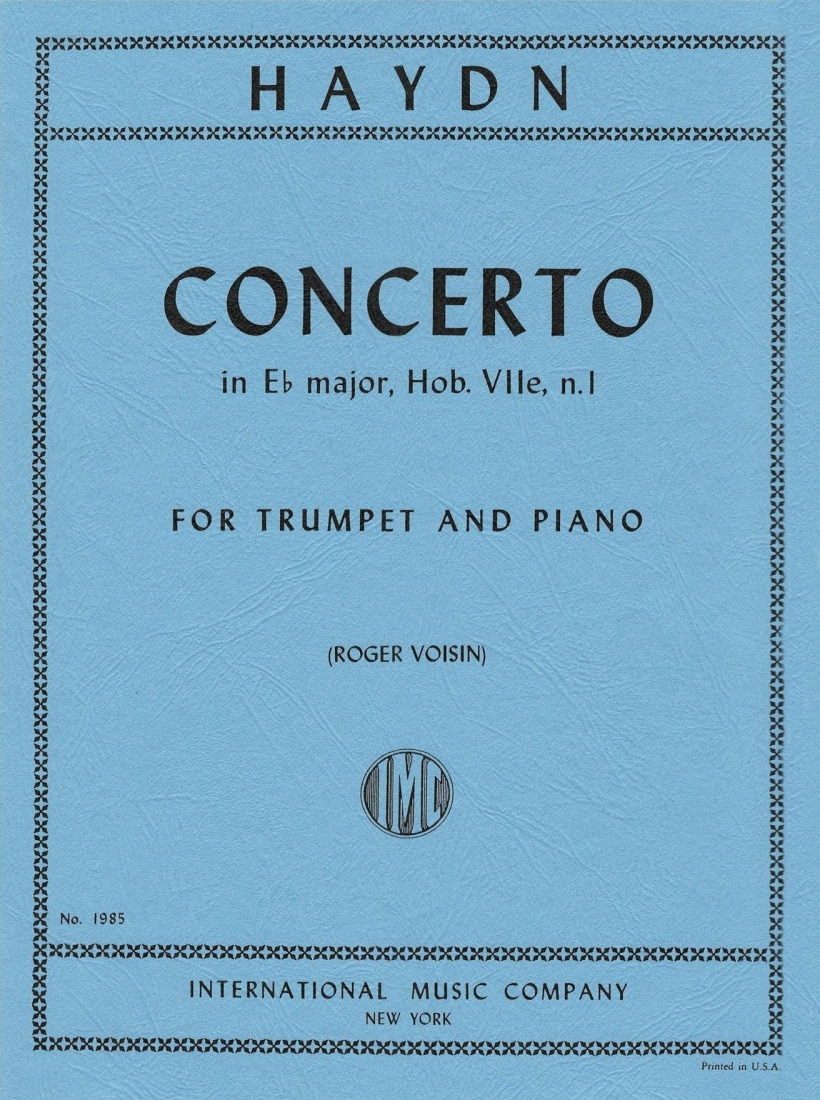 Concerto en mibmol majeur (Hob. VIIe: numro1) Haydn, Voisin Trompette et piano Partition individuelle