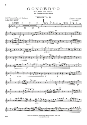 Concerto in E flat major (Hob. VIIe: No.1) - Haydn/Voisin - Trumpet/Piano - Sheet Music