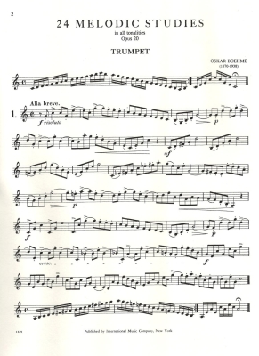 24 Melodic Studies, Opus 20 - Boehme - Trumpet - Book