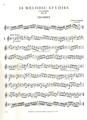 24 Melodic Studies, Opus 20 - Boehme - Trumpet - Book