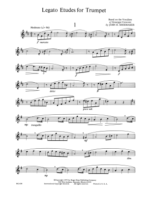 Legato Etudes for Trumpet - Concone/Shoemaker - Trumpet - Book