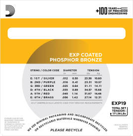 EXP19 - Phosphor Bronze Coated Strings, Bluegrass, 12-56