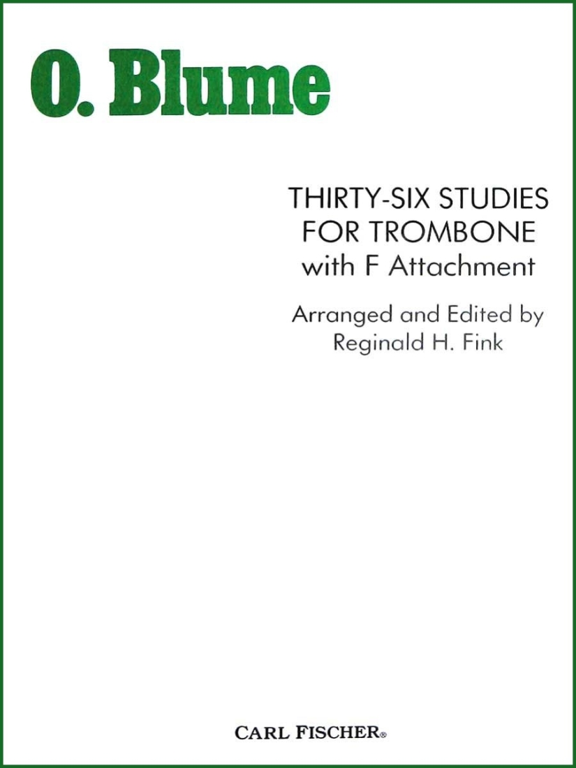 Thirty-Six Studies for Trombone with F Attachment - Blume/Fink - Bass Trombone - Book