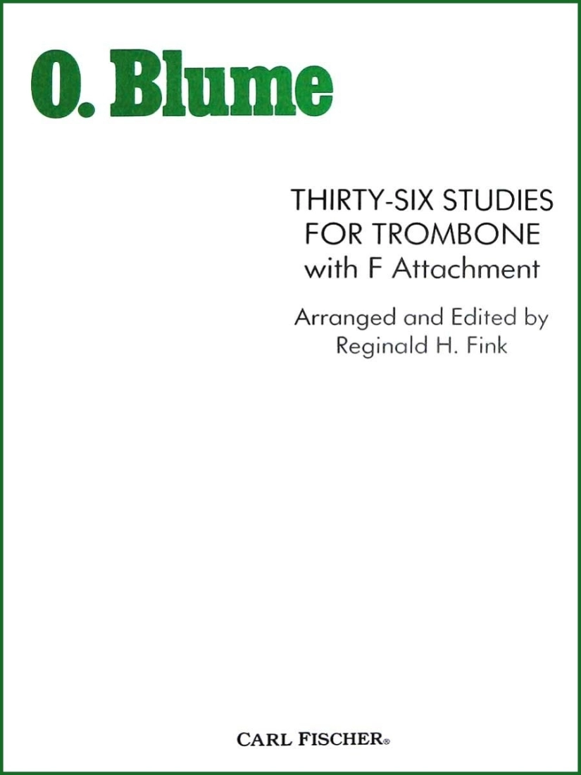 Thirty-Six Studies for Trombone with F Attachment - Blume/Fink - Bass Trombone - Book