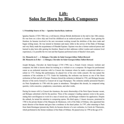 LIFT: Solos for Horn by Black Composers - French Horn/Piano - Book