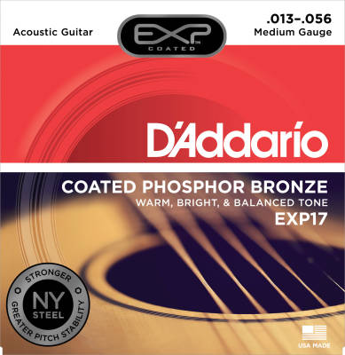 DAddario - EXP17 - cordes bronze phosphoreux Coated Medium 13-56