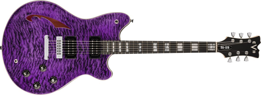 SA-126 Special Quilted Maple Electric Guitar with Case - Transparent Purple