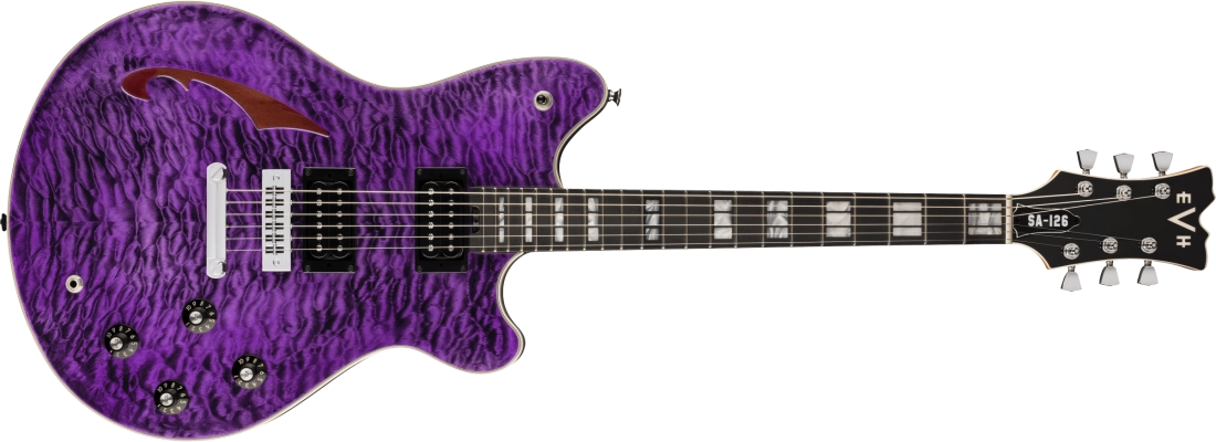 SA-126 Special Quilted Maple Electric Guitar with Case - Transparent Purple