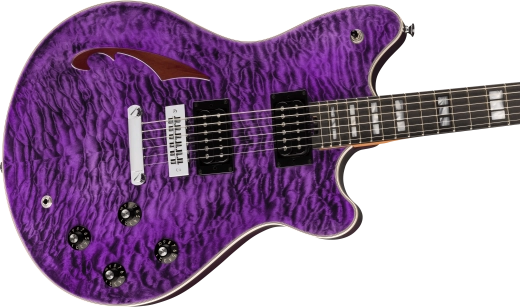 SA-126 Special Quilted Maple Electric Guitar with Case - Transparent Purple