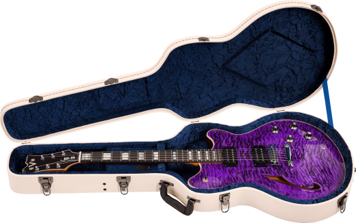 SA-126 Special Quilted Maple Electric Guitar with Case - Transparent Purple