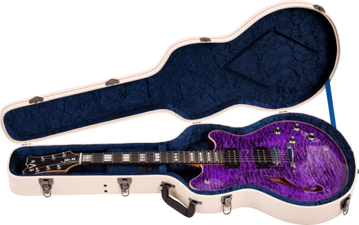 SA-126 Special Quilted Maple Electric Guitar with Case - Transparent Purple