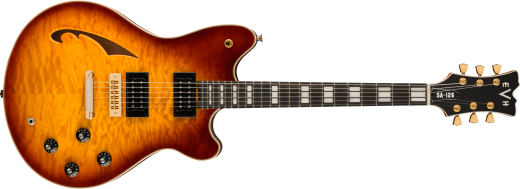 SA-126 Special Quilted Maple Electric Guitar with Case - Tobacco Sunburst