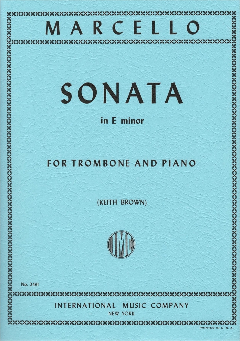 Sonata in E minor - Marcello/Brown - Trombone/Piano - Sheet Music